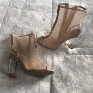 Alisa Nude mesh ankles boots